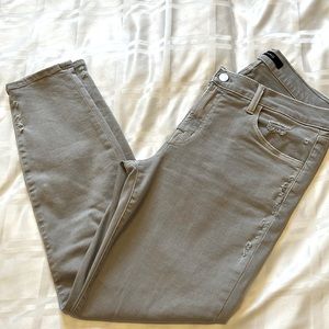 J BRAND skinny cropped distressed grey jeans